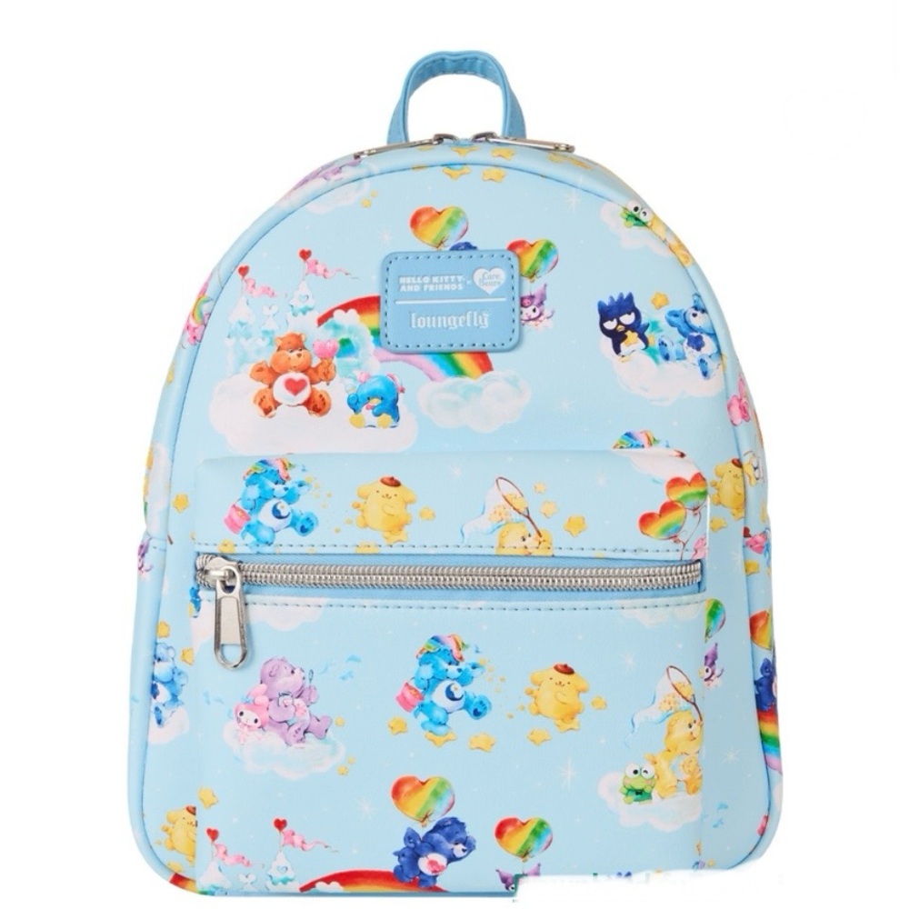 NWT Loungefly Care Bears x hello kitty mini backpack